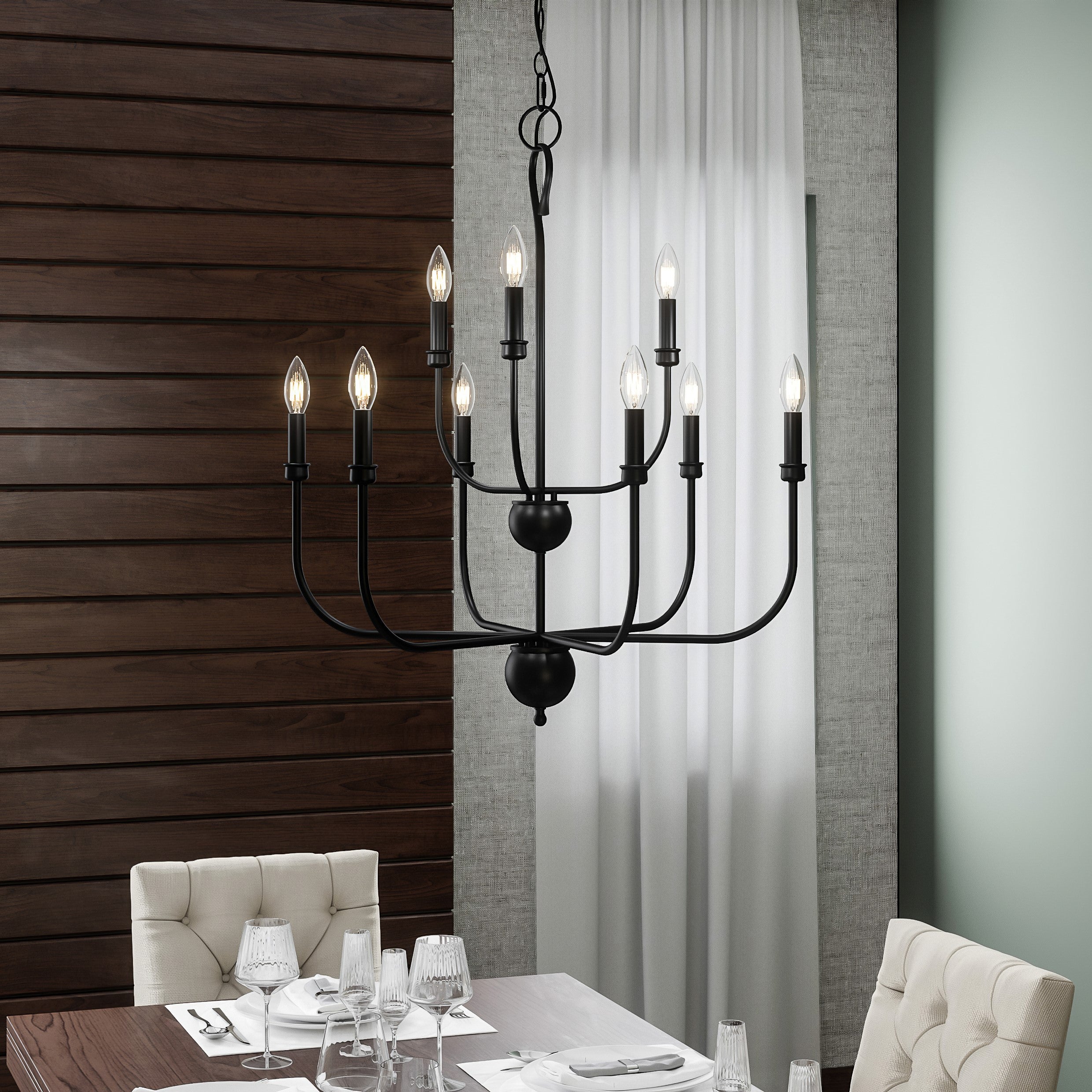 Quoizel Blanche Chandelier lustr 9 světel matná černá