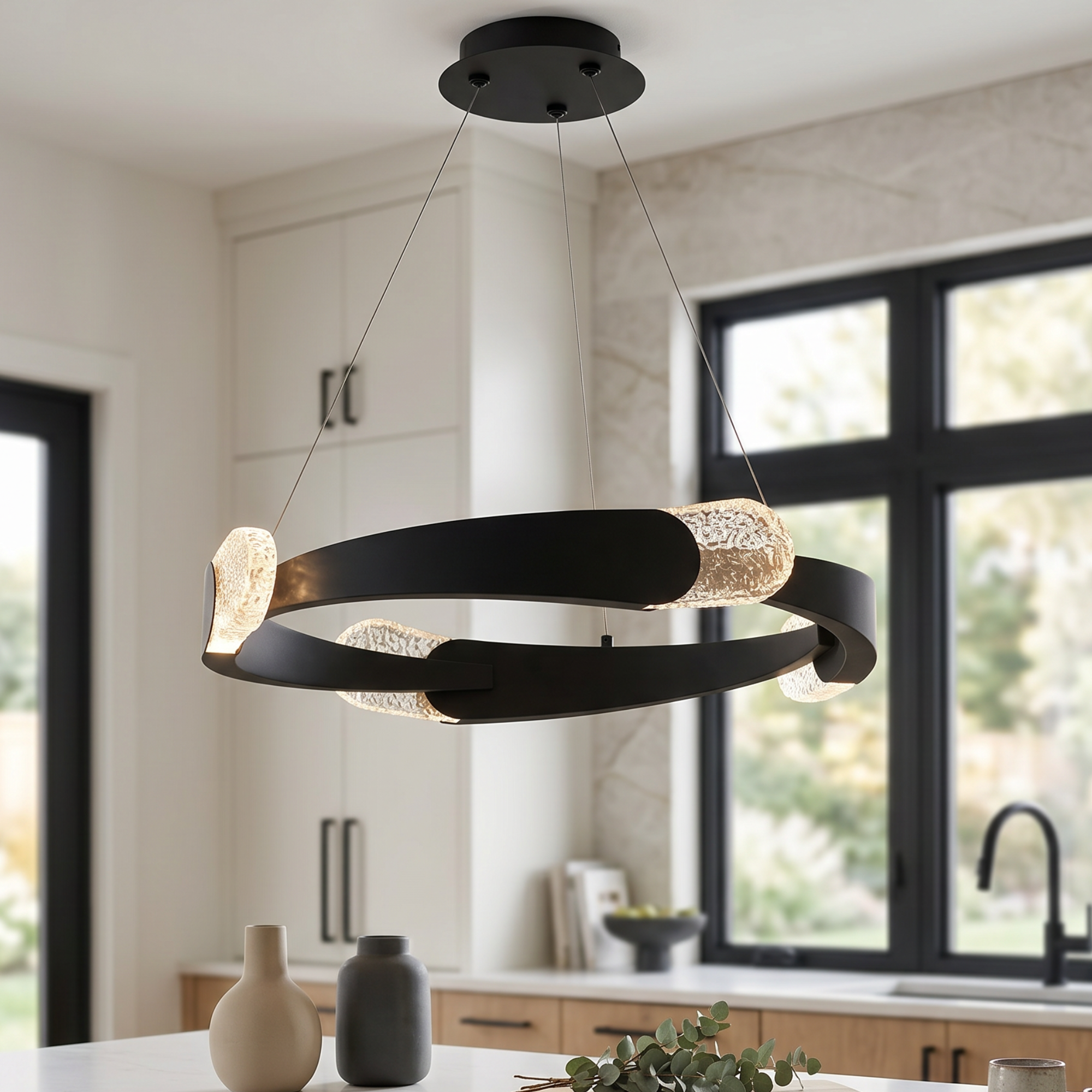 Quoizel Saffron závěsné svítidlo Matte Black LED