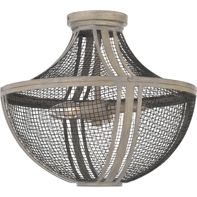 Quoizel Hallie Semi-Flush stropní svítidlo šedé dřevo