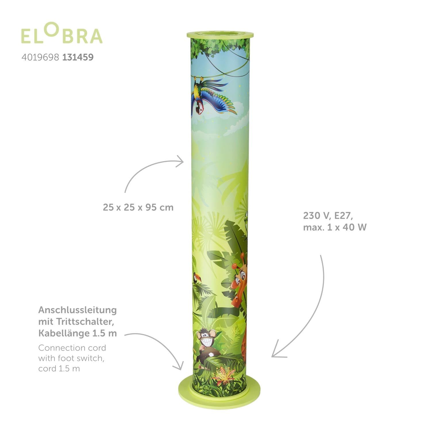 Elobra 95-15 Wildnis stojací lampa zelená