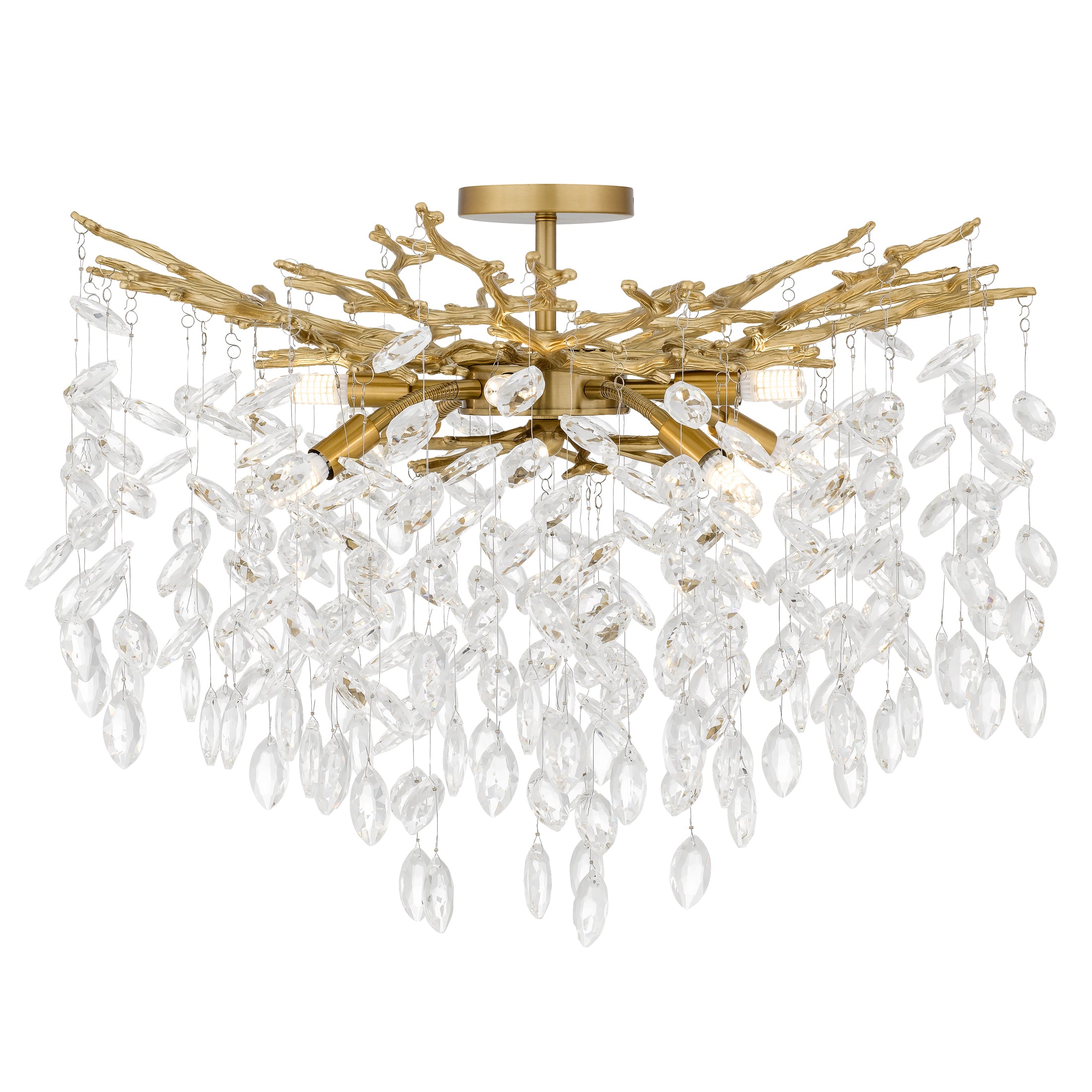Quoizel Isobel Semi-Flush lustr chrom křišťálové závěsy