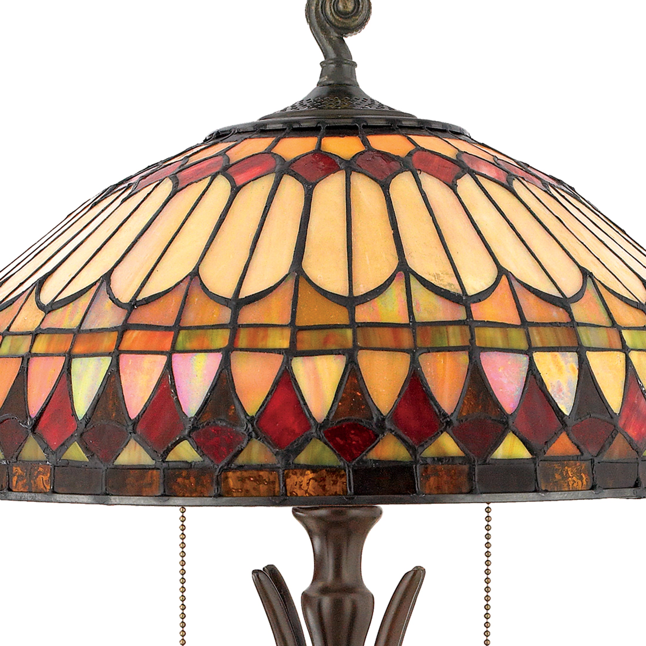 Quoizel West End Table Lamp stolní lampa brushed bullion vitráž
