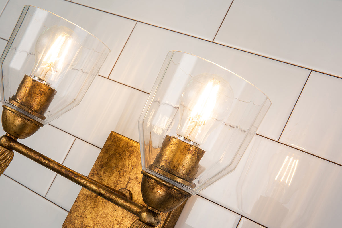 Gilded Nola Felice koupelnová lampa 2 světla čiré sklo