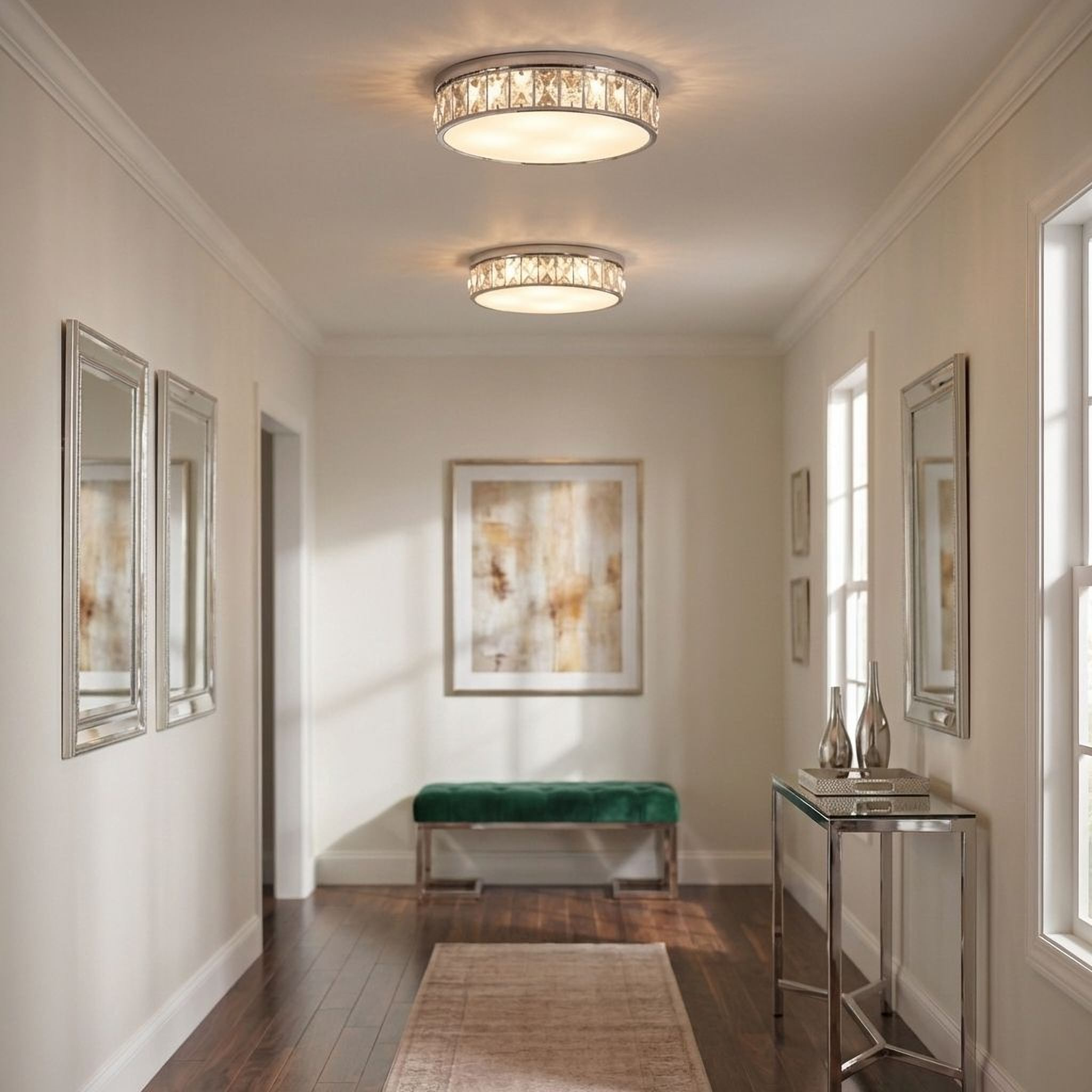 Quoizel Gibson Flush Mount stropní svítidlo matná černá křišťál