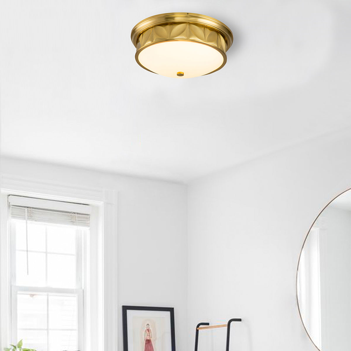 Gilded Nola Epsilon 3 Light Flush Mount svítídlo mosaz