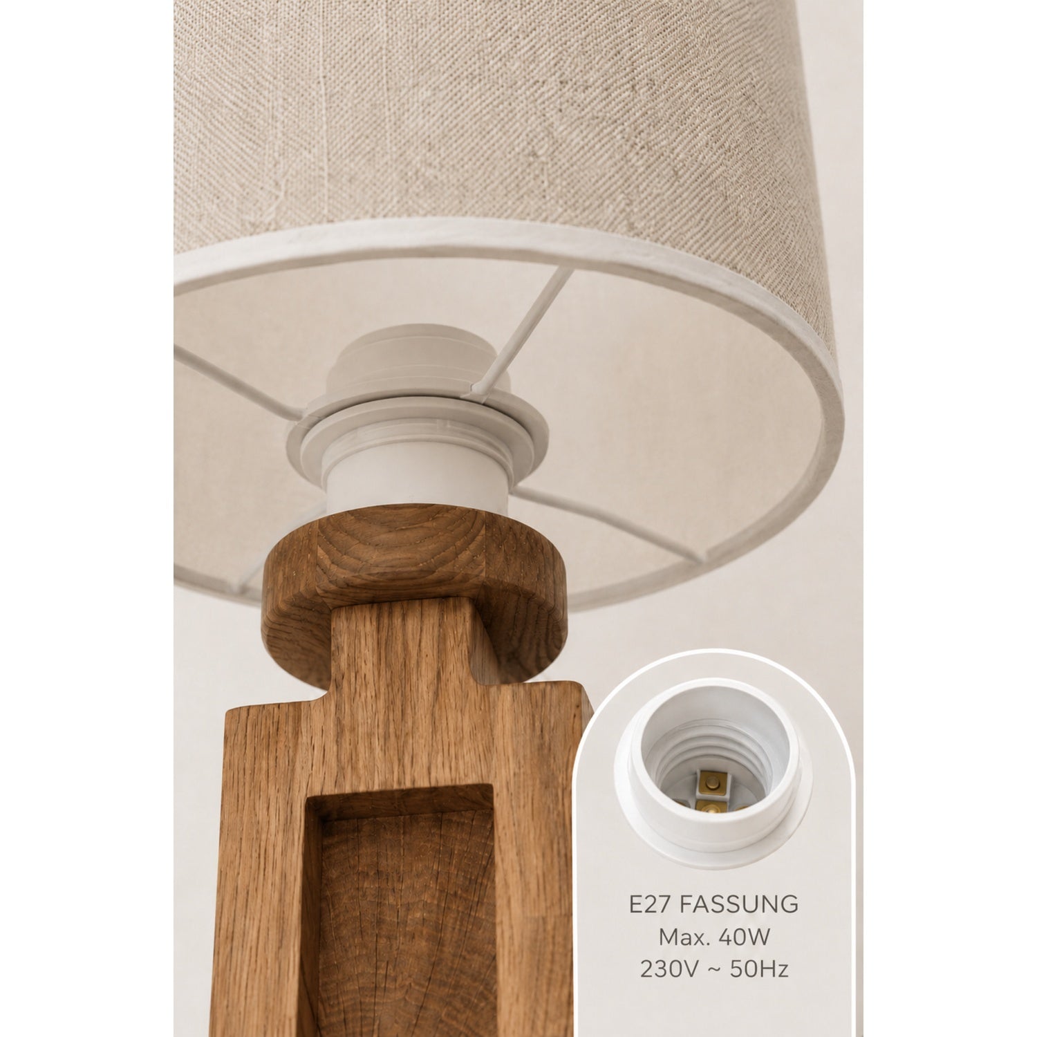 Elobra Havana stolní lampa dřevěná