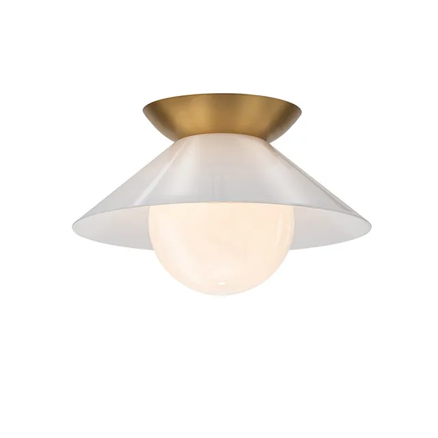 Gilded Nola Saucer stropní svítidlo staromosaz opálové sklo