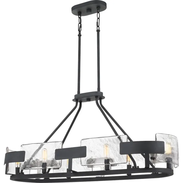 Quoizel Stratum Island Light ostrovní lustr Royal Ebony sklo