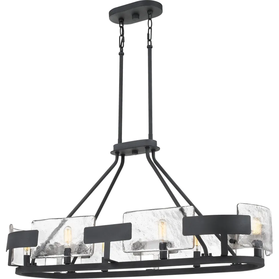 Quoizel Stratum Island Light ostrovní lustr Royal Ebony sklo