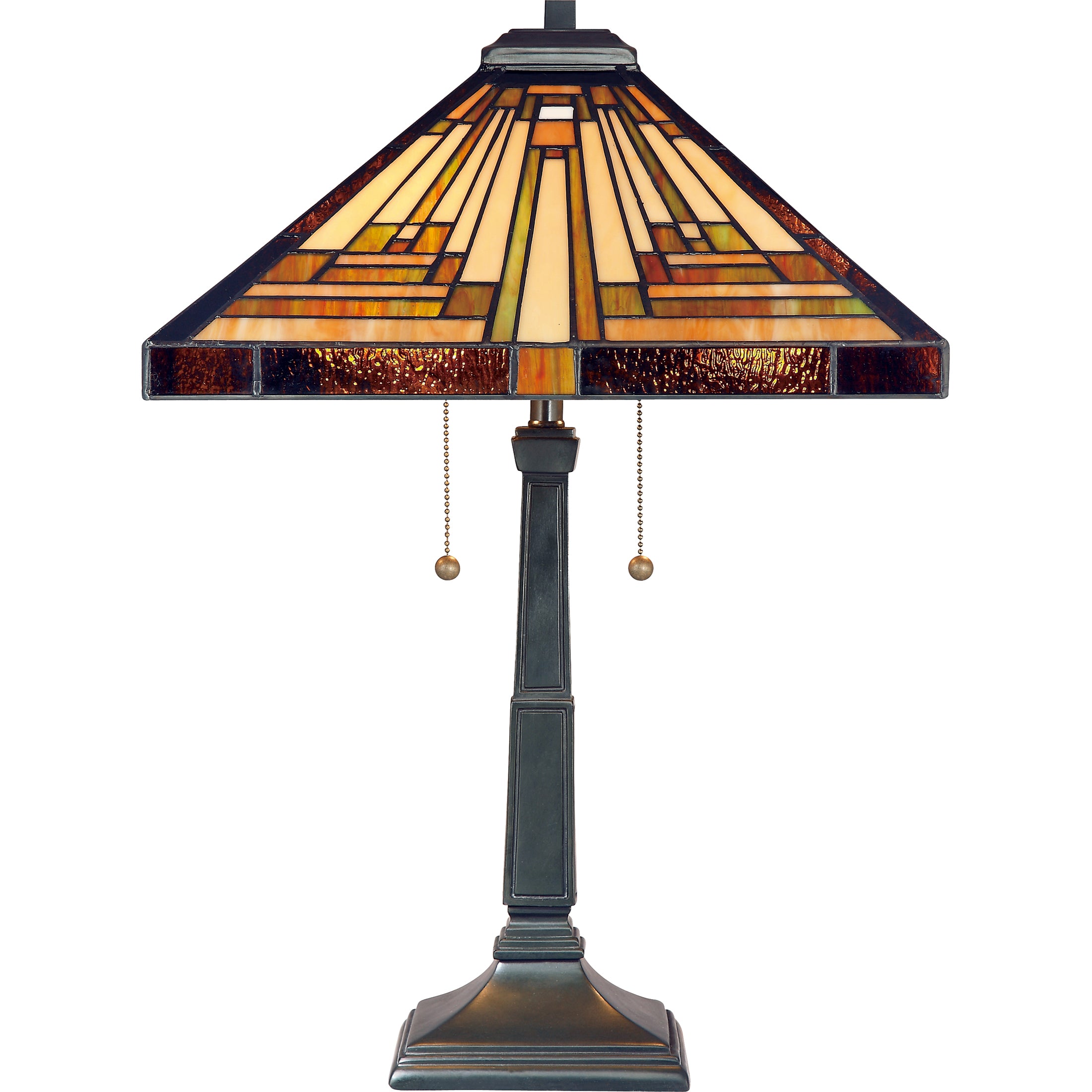 Quoizel Stephen Table Lamp lampa vintage bronze vitráž
