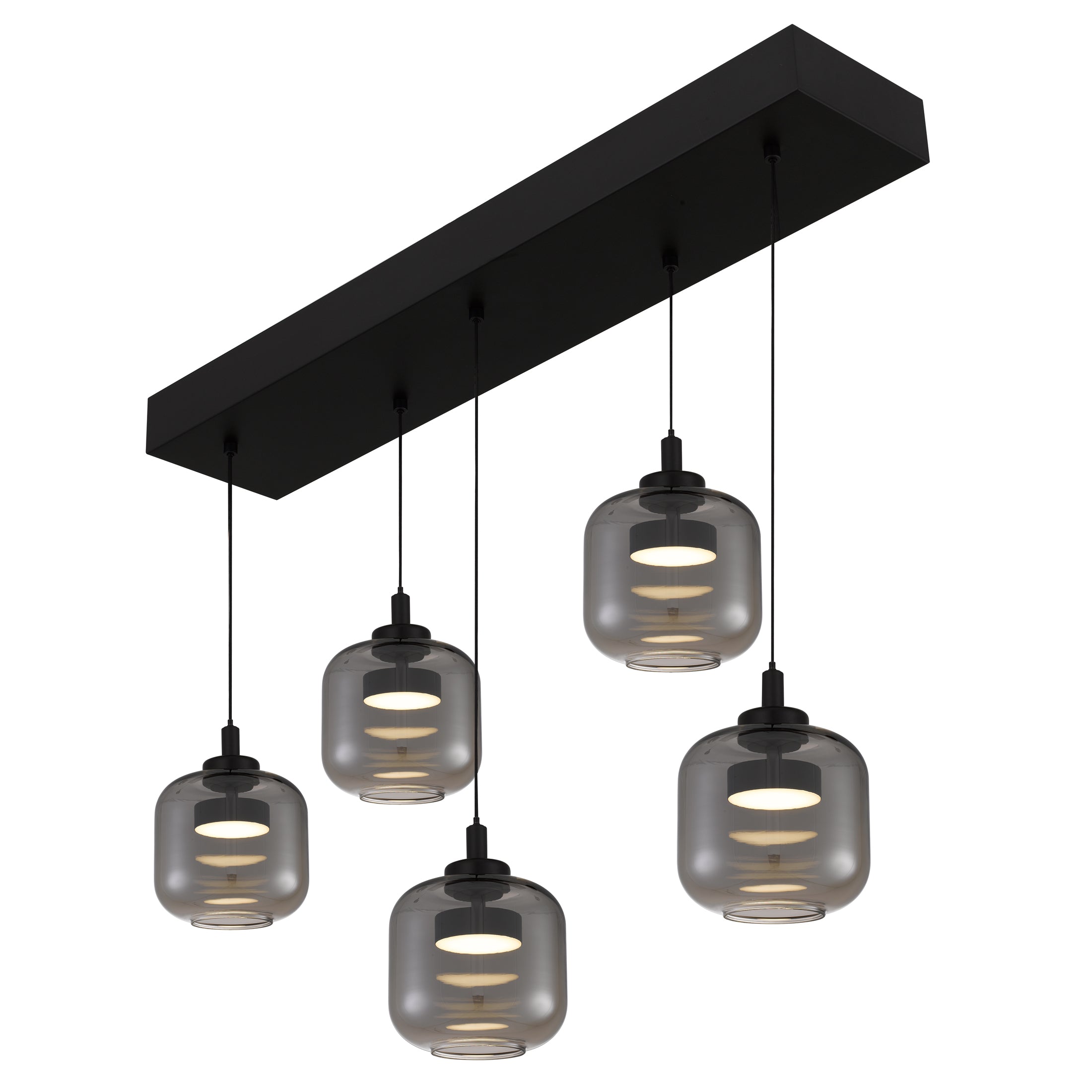 Quoizel Lenora LED lustr nad ostrůvek matná černá