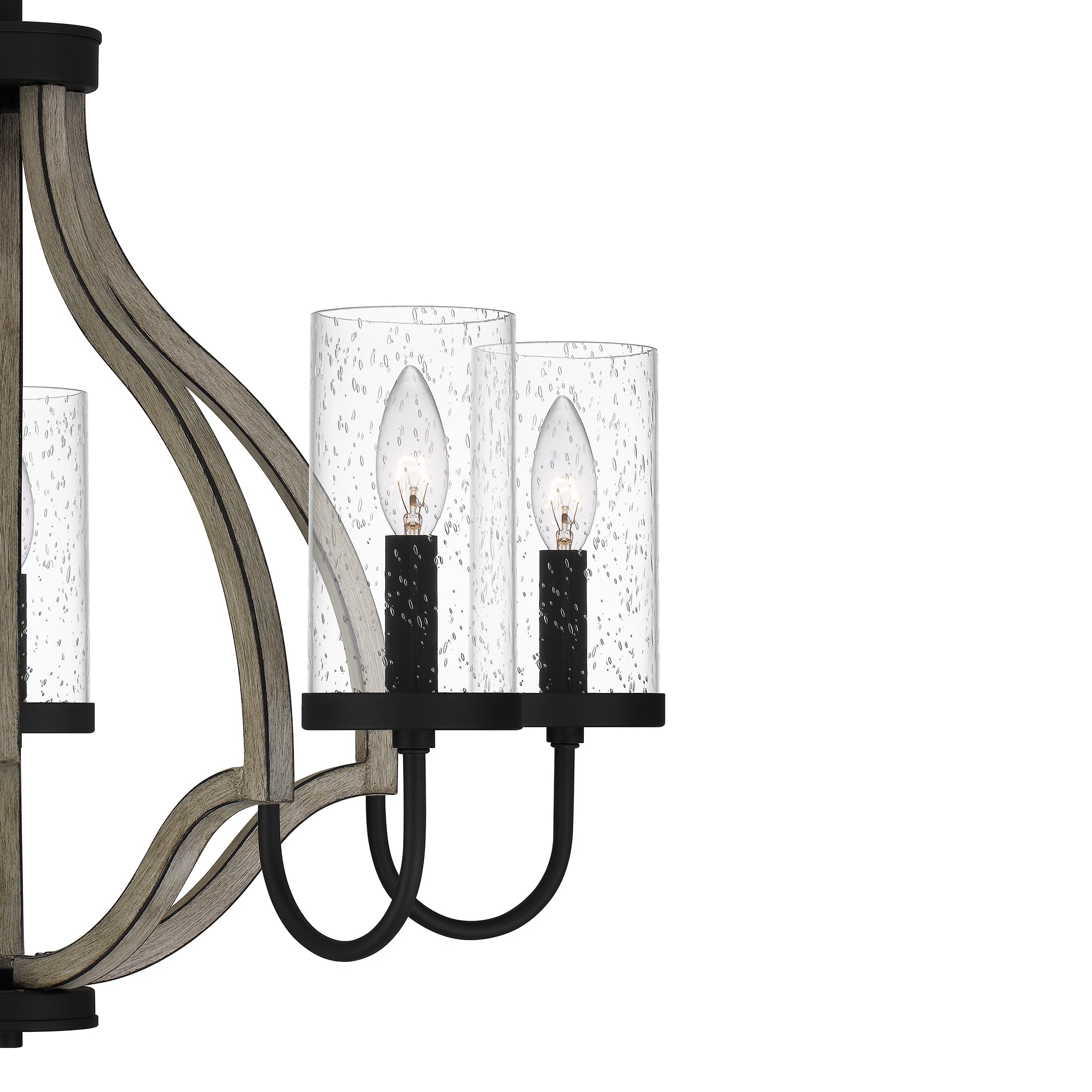 Quoizel Cornelia Chandelier lustr černý se dřevem