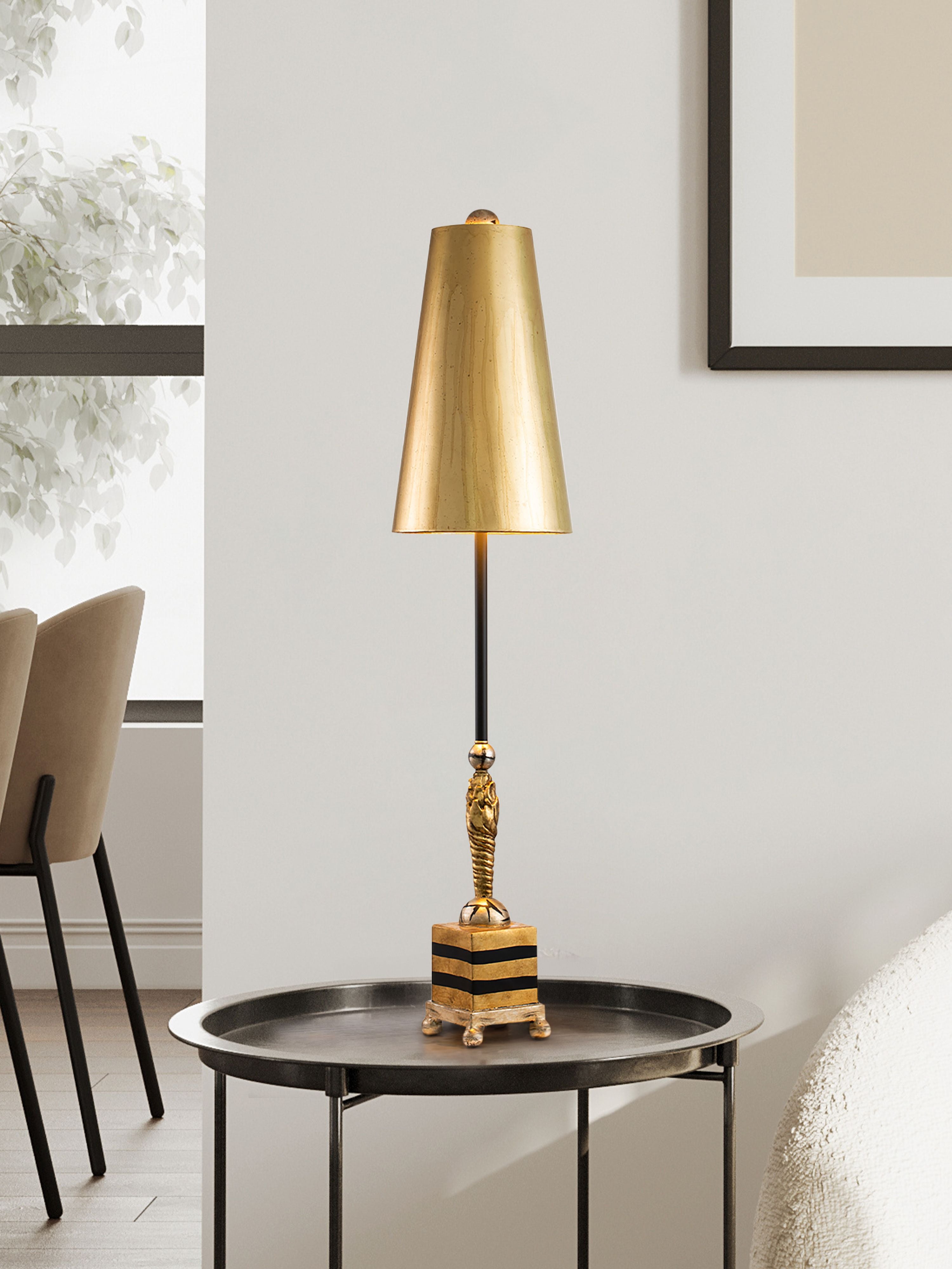 Gilded Nola Noma Luxe stolní lampa černo-zlatá teplé světlo