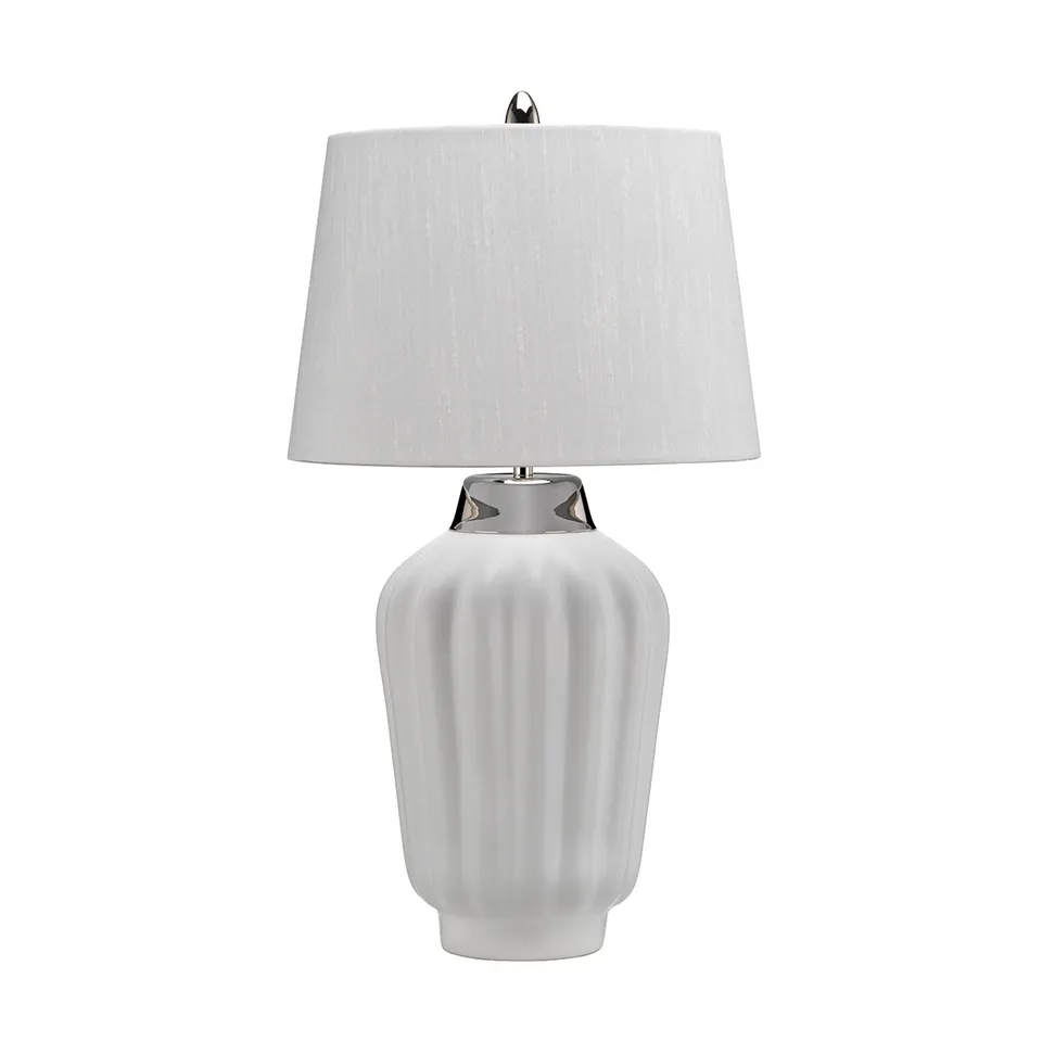 Gilded Nola Bexley stolní lampa bílá + leštěný nikl