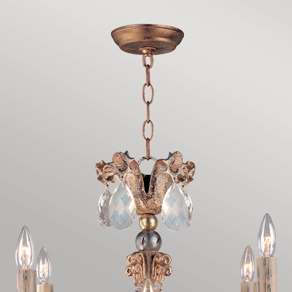 Gilded Nola Mignon lustr 8 světel French