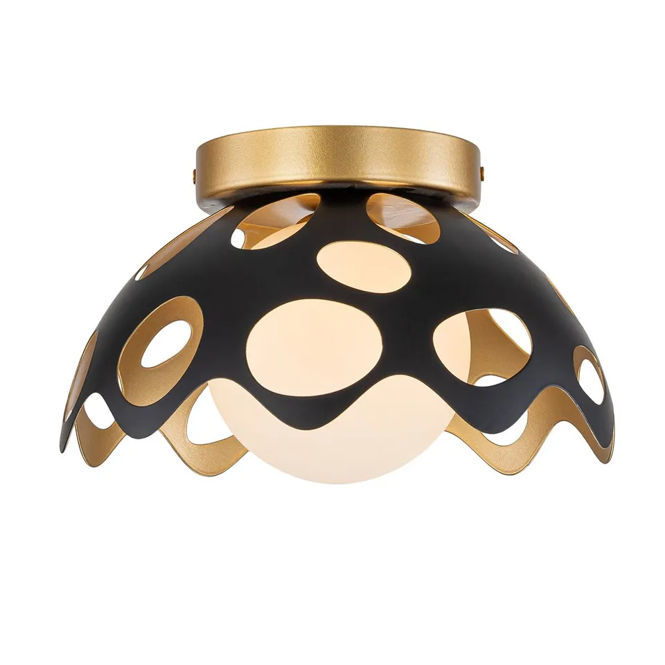 Gilded Nola Pebbles 10 závěsné světlo černá zlatá