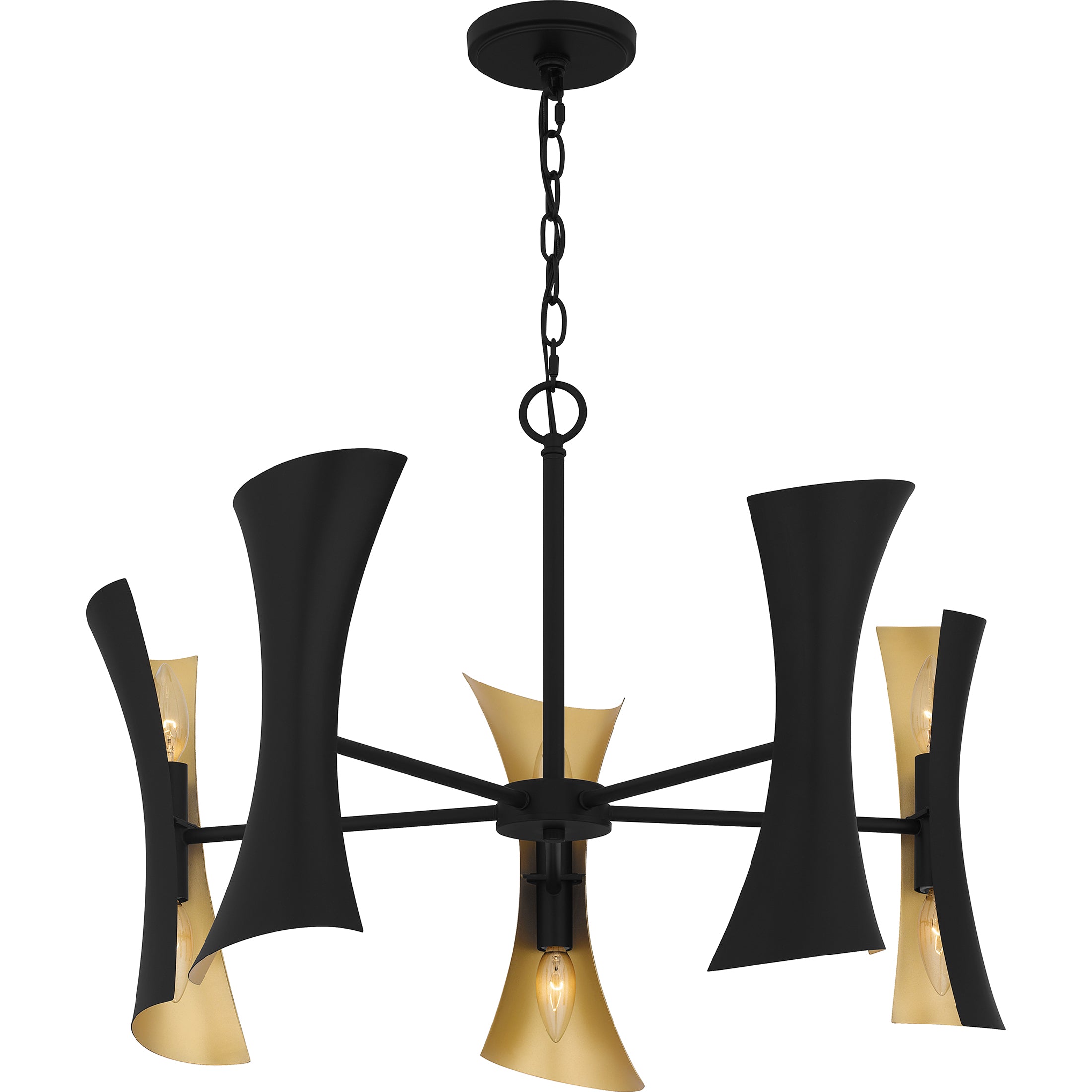 Quoizel Myla Chandelier lustr matná černá zlatá
