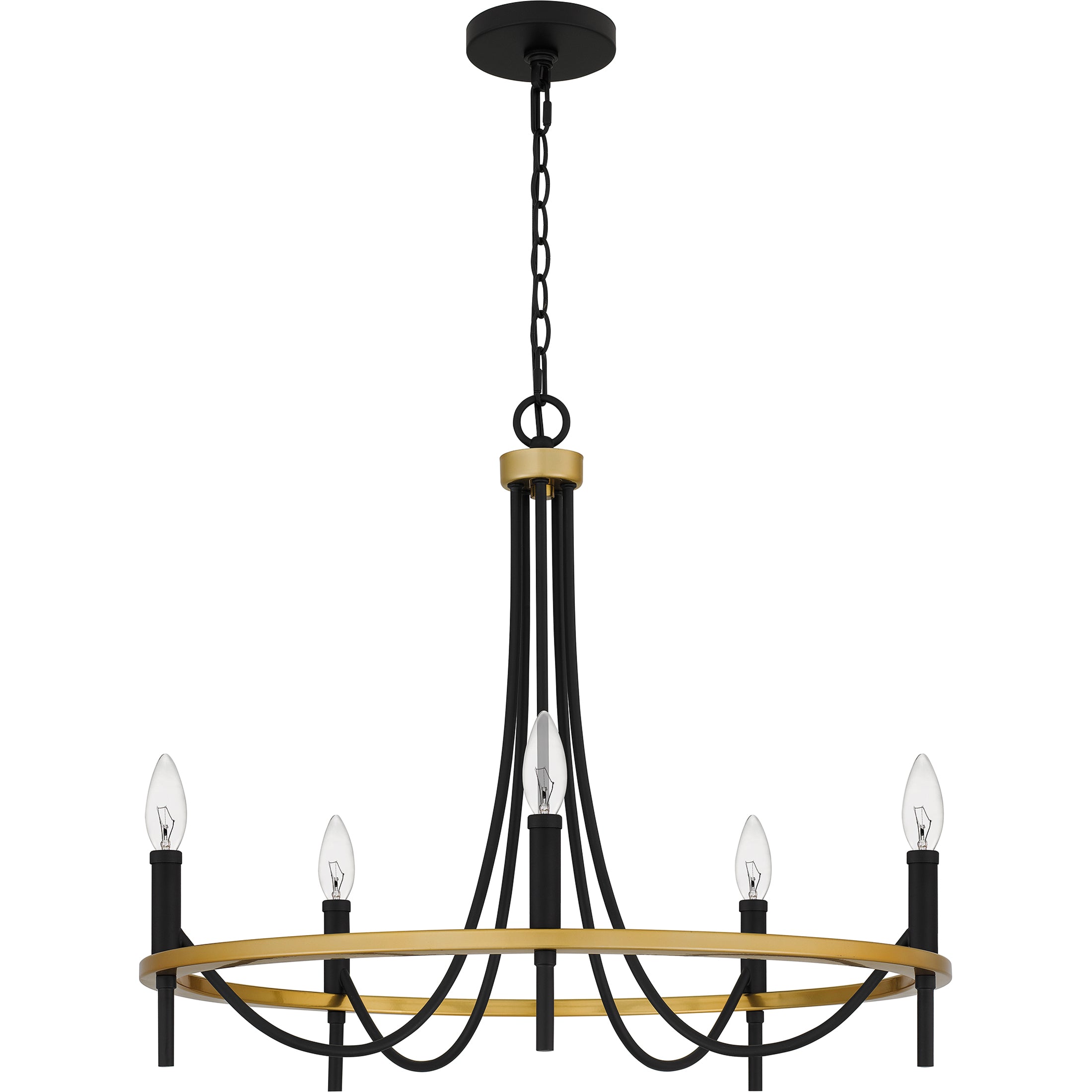 Quoizel Legare Chandelier lustr matte black zlaté detaily