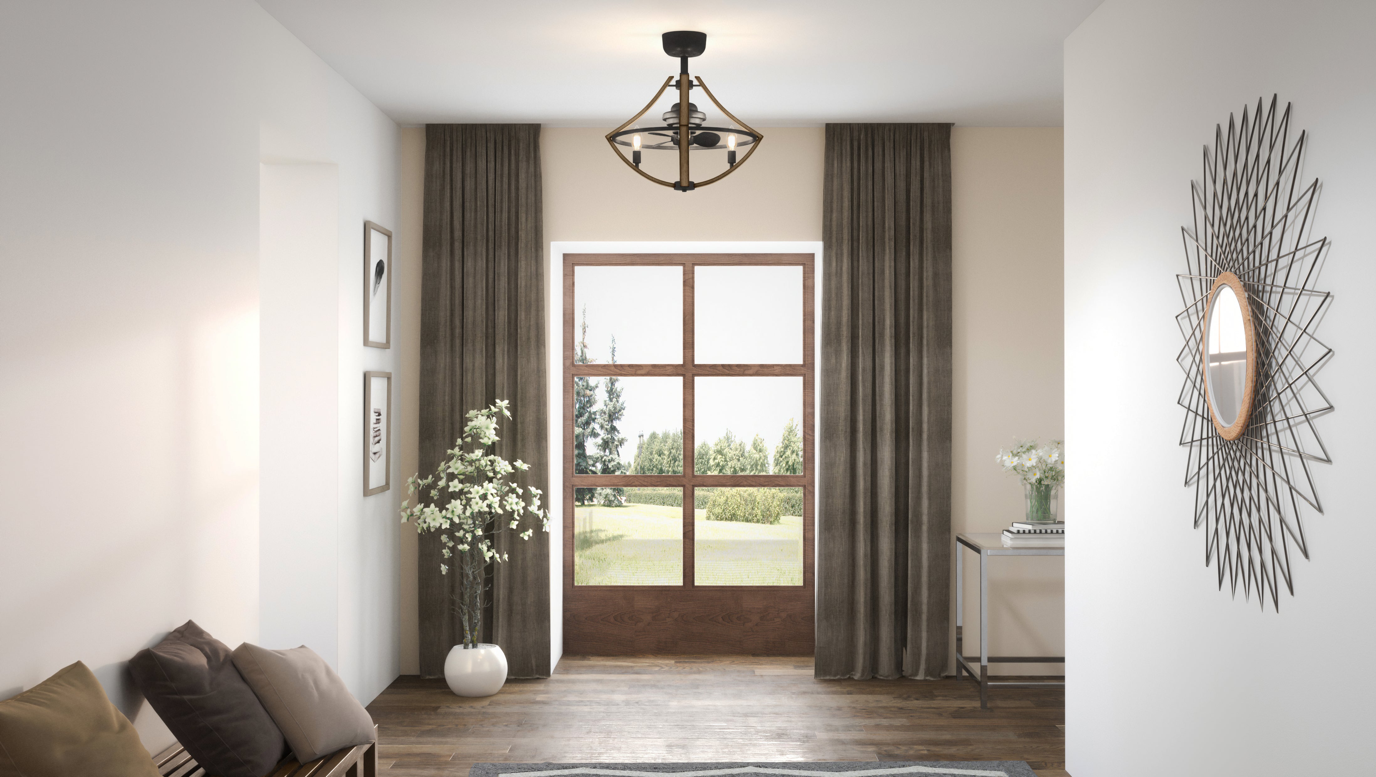 Quoizel Shire Fan Light ventilátor lustr rustikální