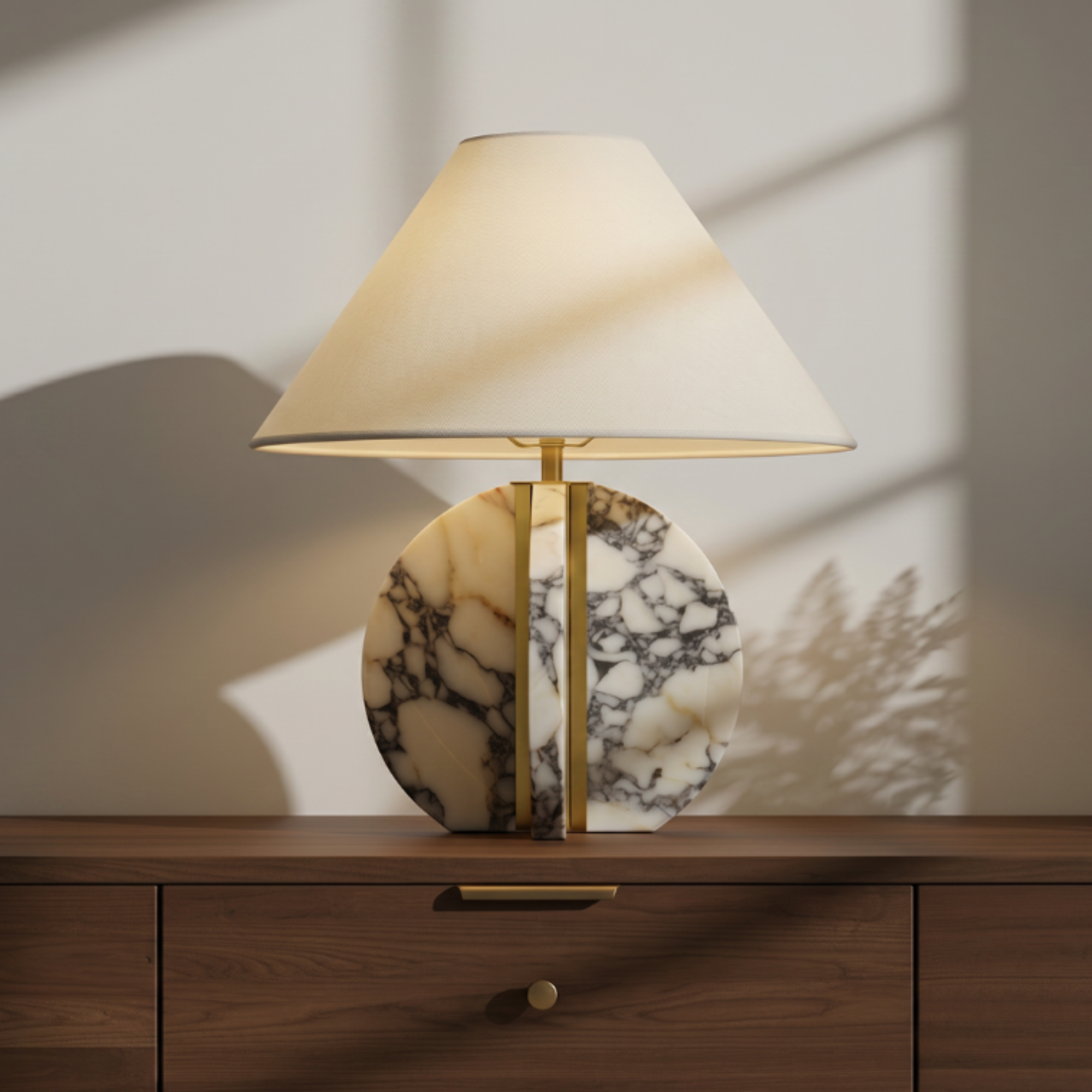 Quoizel Eliana stolní lampa mramor zlato textilní stínidlo