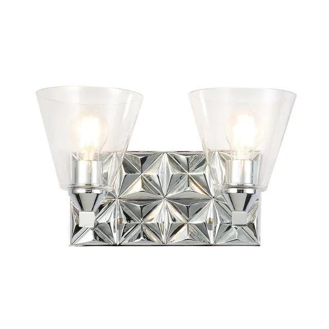 Gilded Nola Alpha 2 Light svítidlo chrom čiré sklo