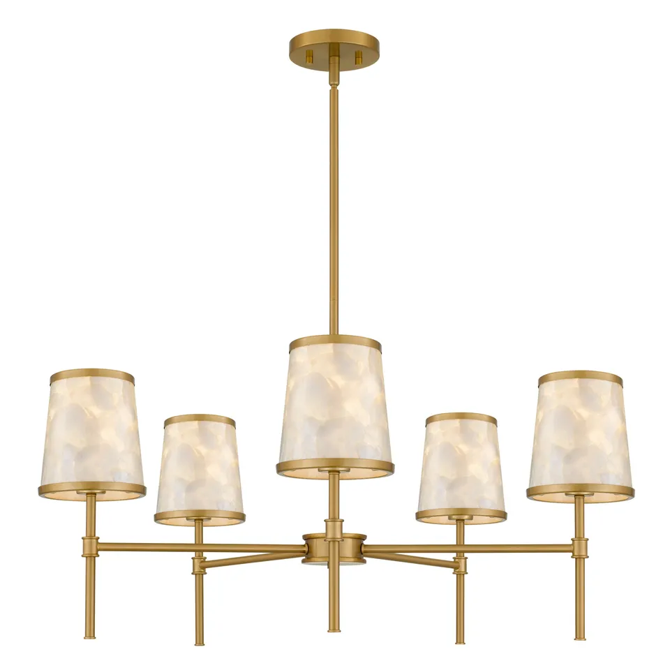 Quoizel Windley Chandelier lustr zlatý mušlový
