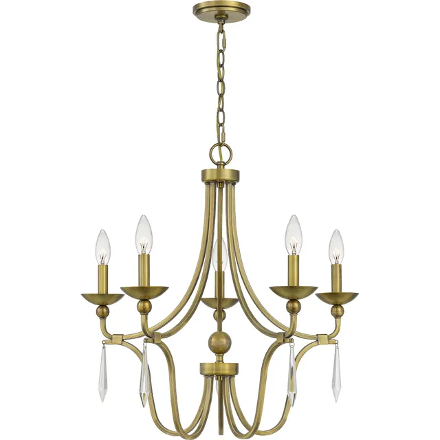Quoizel Joules Chandelier lustr mosazný křišťál