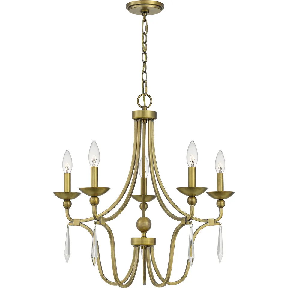 Quoizel Joules Chandelier lustr mosazný křišťál