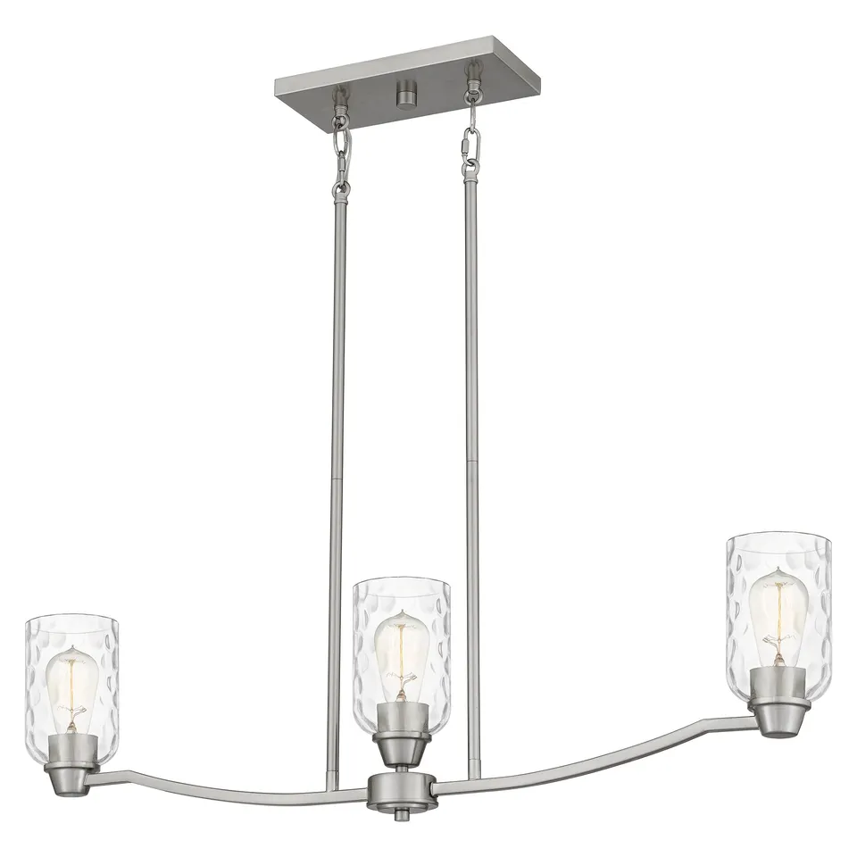 Quoizel Acacia lineární lustr Brushed Nickel sklo
