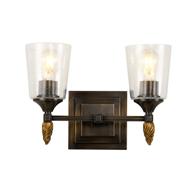 Gilded Nola Vetiver 2 Light koupelnové svítidlo čiré