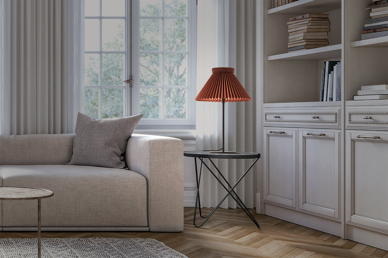Le Klint 334T stolní lampa čokoládová papír 19 cm