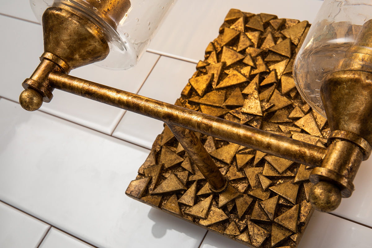 Gilded Nola Mosaic koupelnové svítidlo starožitná zlatá 2 světla