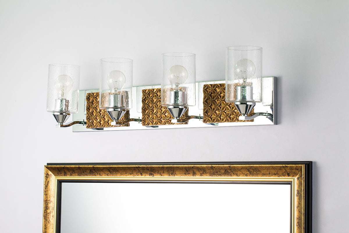 Gilded Nola Arcadia 4 Light Bath Bar koupelnové svítidlo sklo