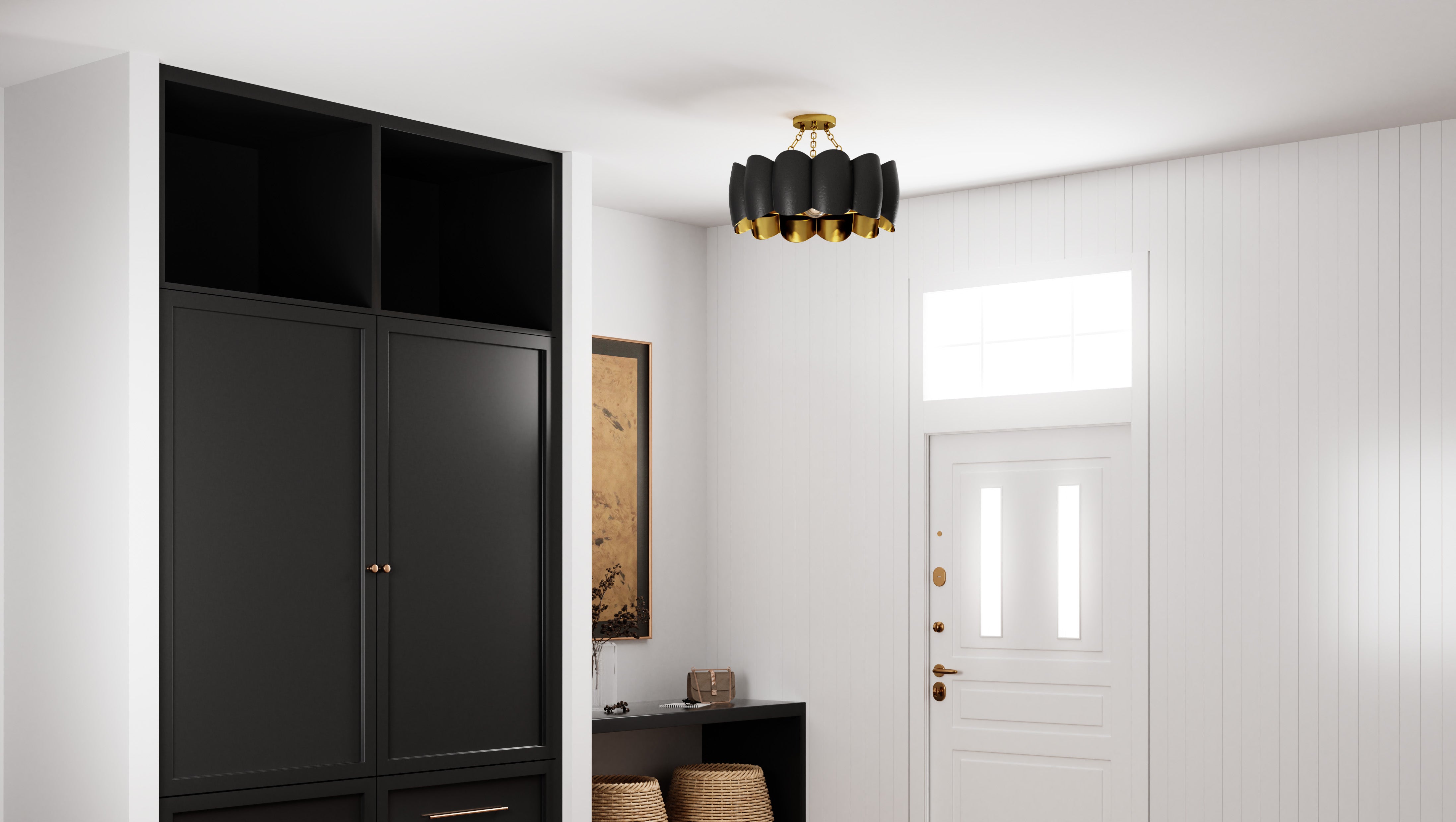 Quoizel Santana Semi-Flush stropní svítidlo černé