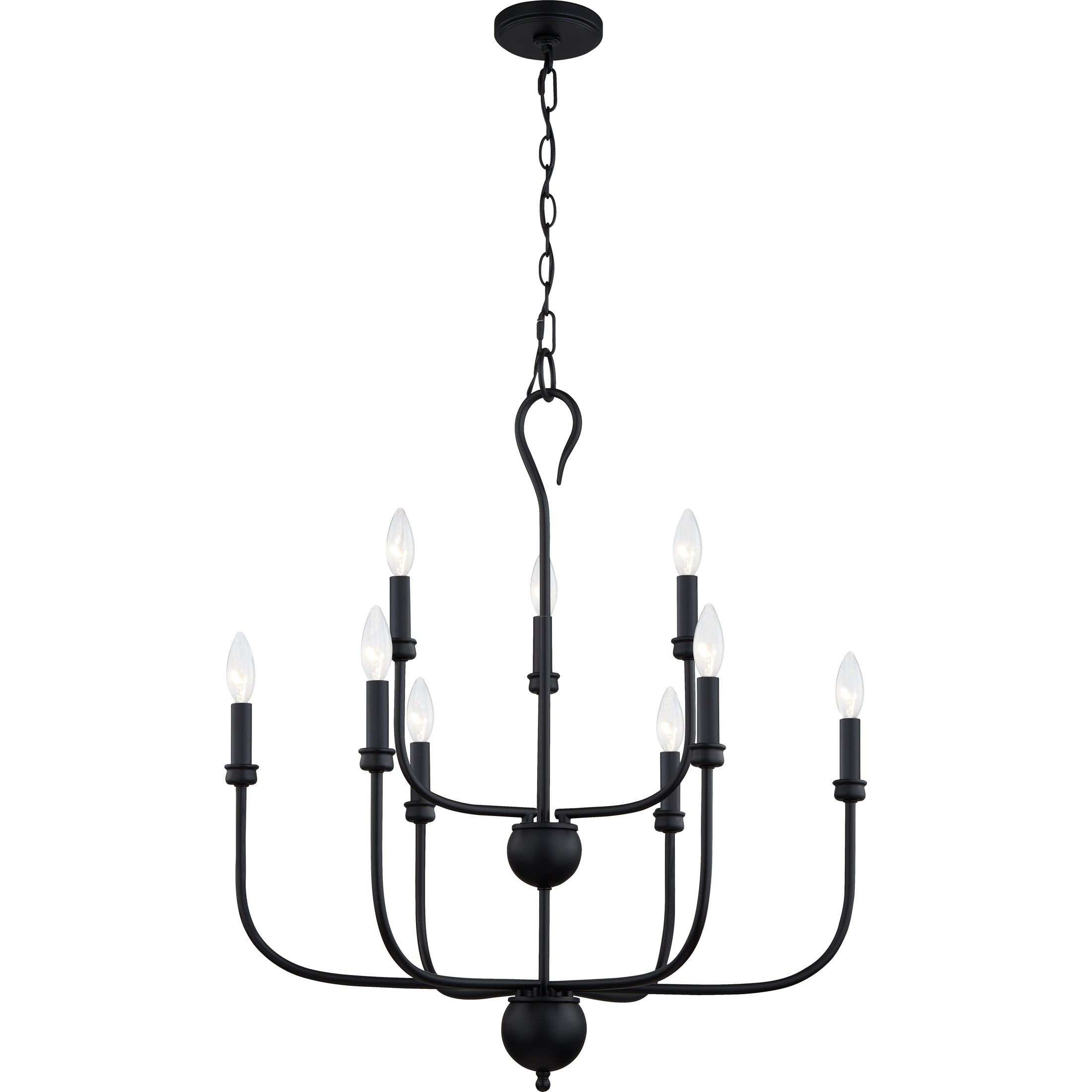Quoizel Blanche Chandelier lustr 9 světel matná černá
