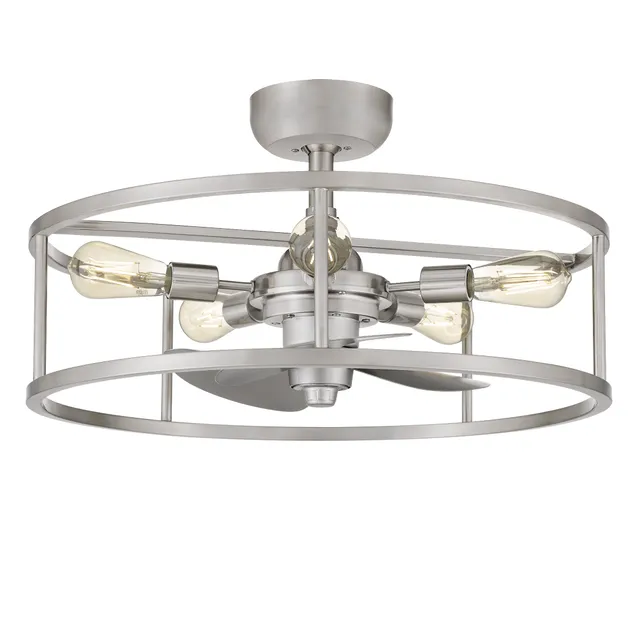 Quoizel New Harbor stropní ventilátor nikl světlo