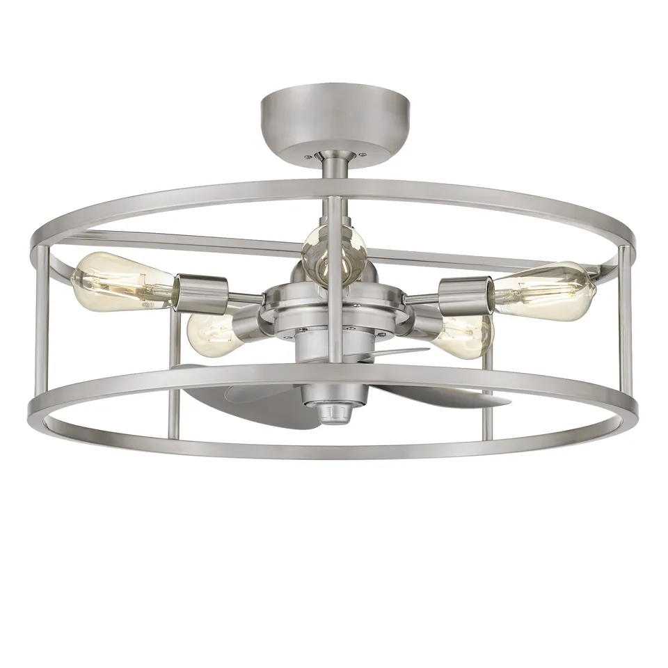 Quoizel New Harbor stropní ventilátor nikl světlo
