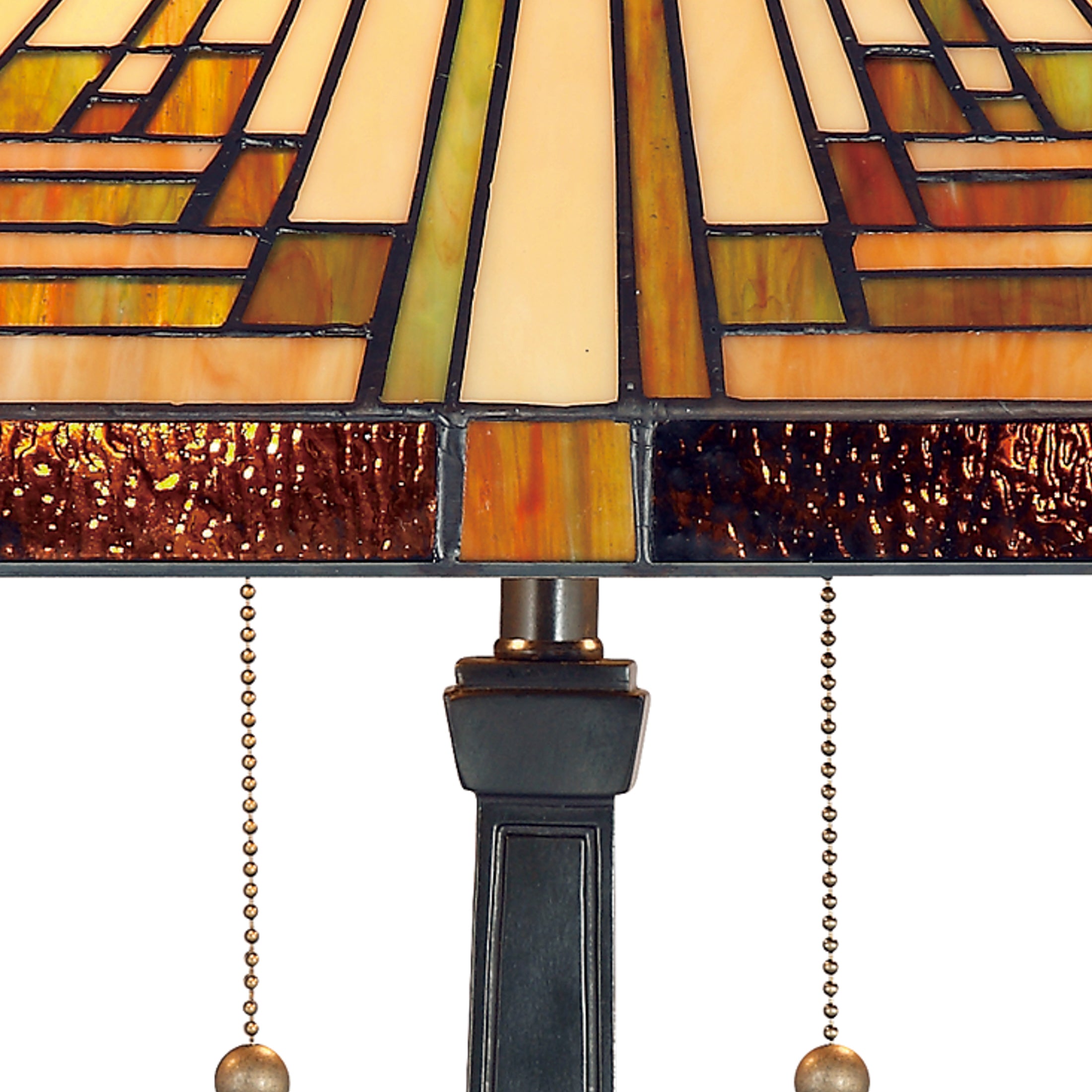 Quoizel Stephen Table Lamp lampa vintage bronze vitráž