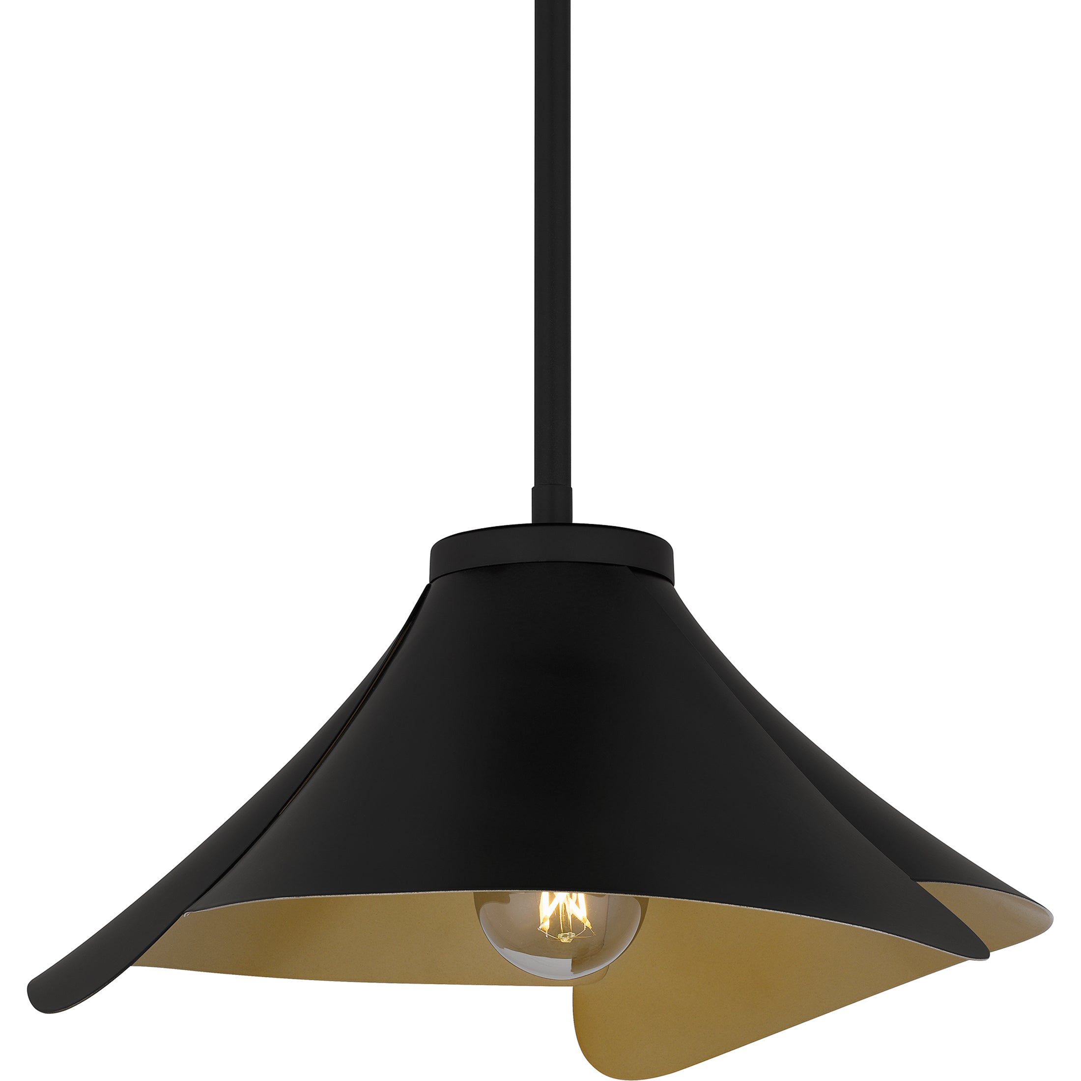 Quoizel Wisp závěsná lampa matná černá zlatá