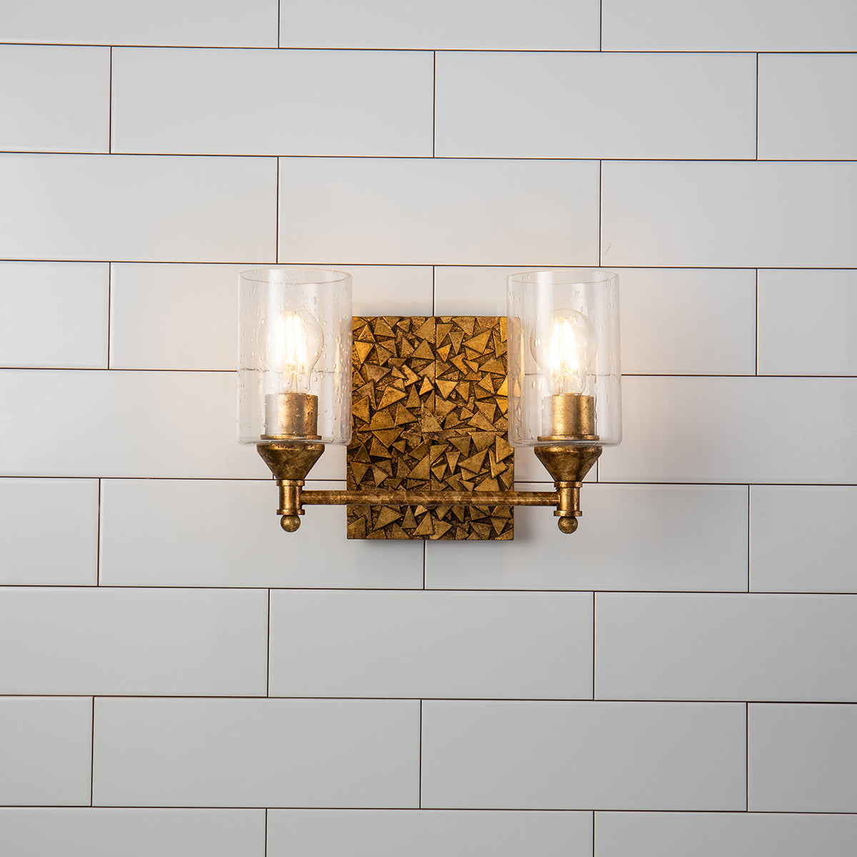 Gilded Nola Mosaic koupelnové svítidlo starožitná zlatá 2 světla