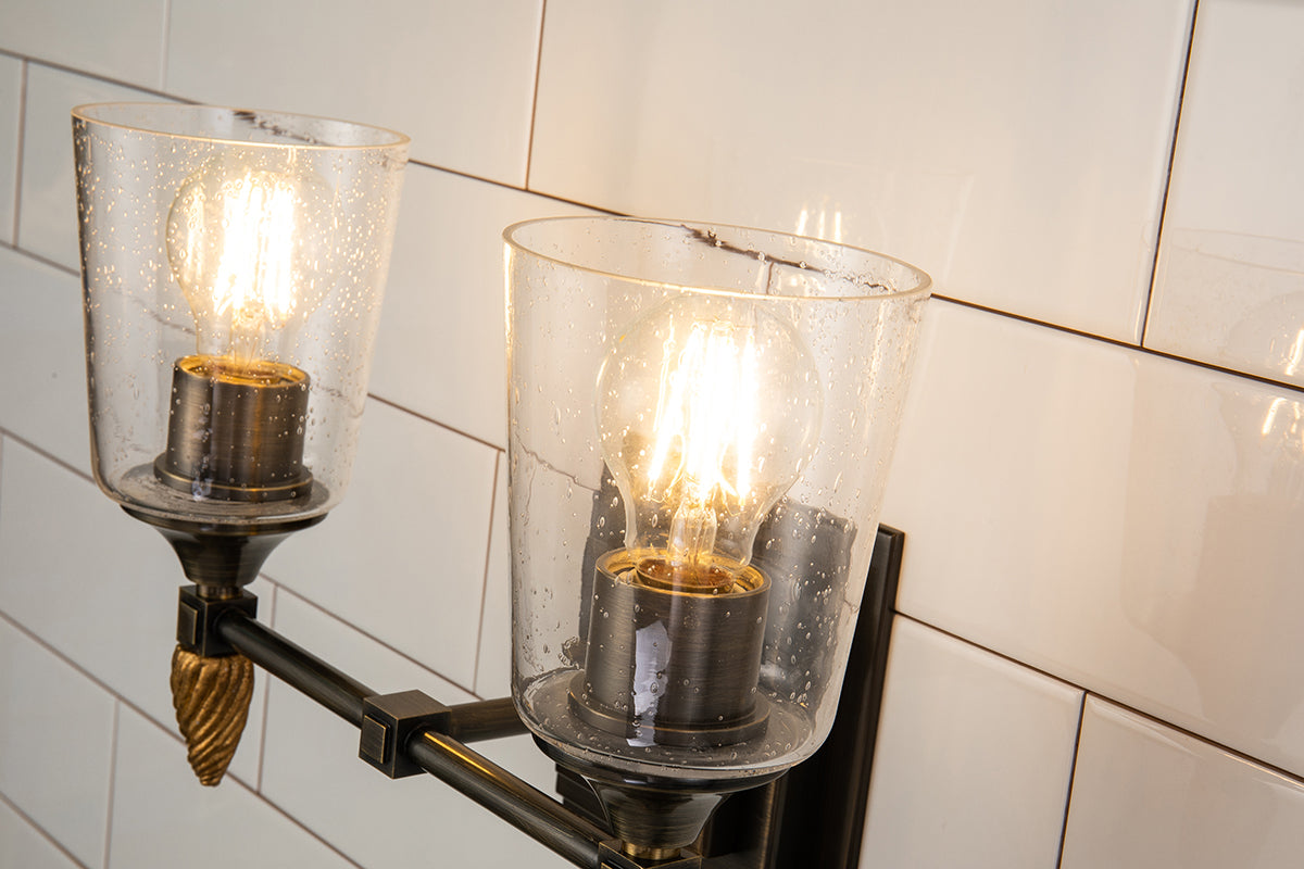 Gilded Nola Vetiver 2 Light koupelnové svítidlo čiré