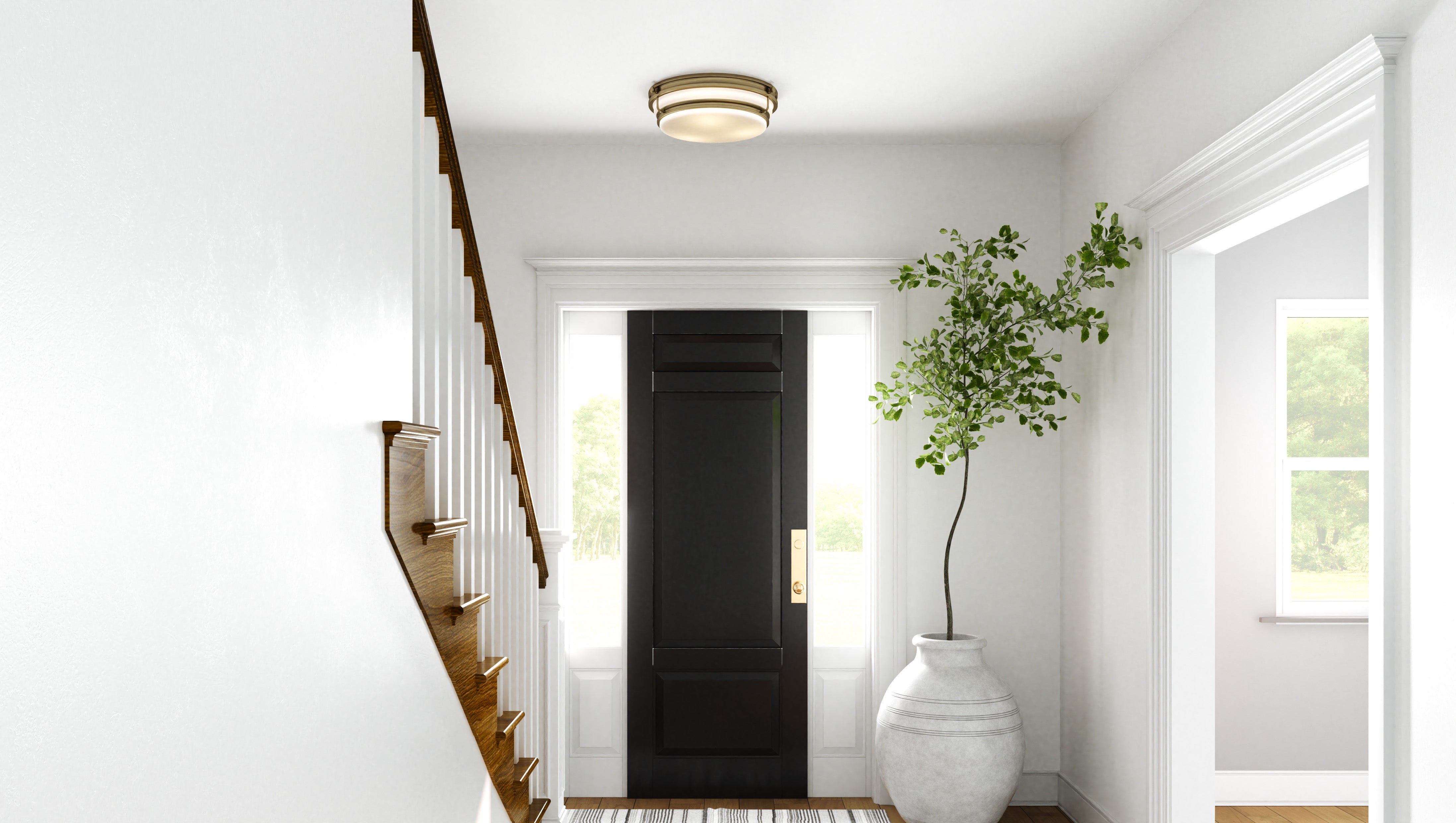 Quoizel Grafton Flush Mount stropnice weathered brass