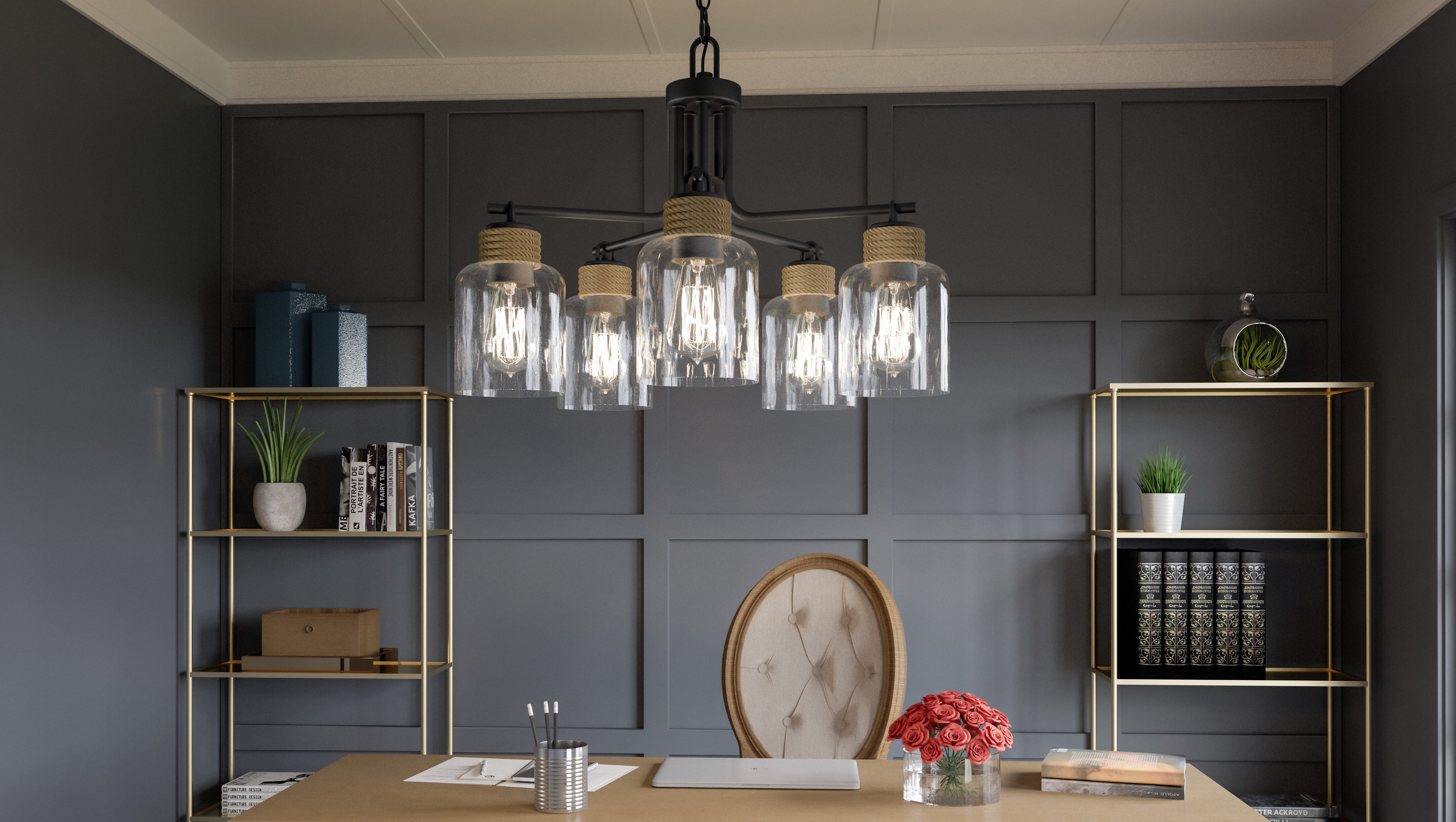 Quoizel Baltic Chandelier lustr s vodním sklem
