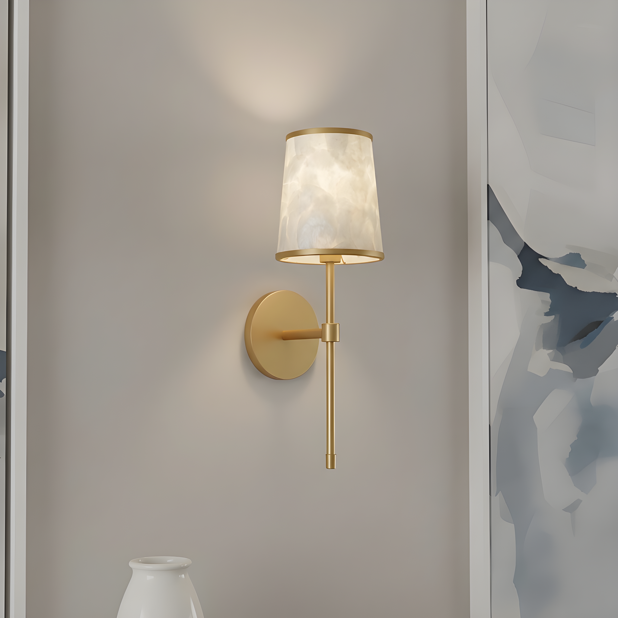 Quoizel Windley nástěnné svítidlo Brushed Gold kapiz