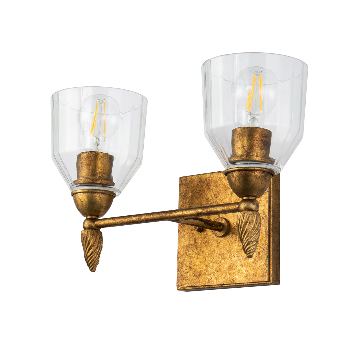 Gilded Nola Felice koupelnová lampa 2 světla čiré sklo