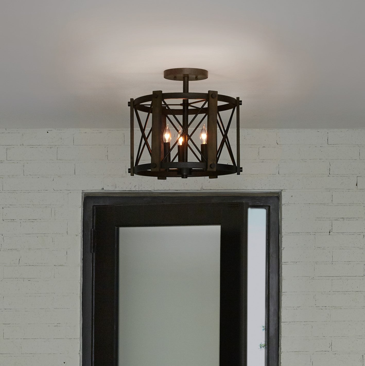 Quoizel Baron Semi-Flush stropnice marcado black ocel