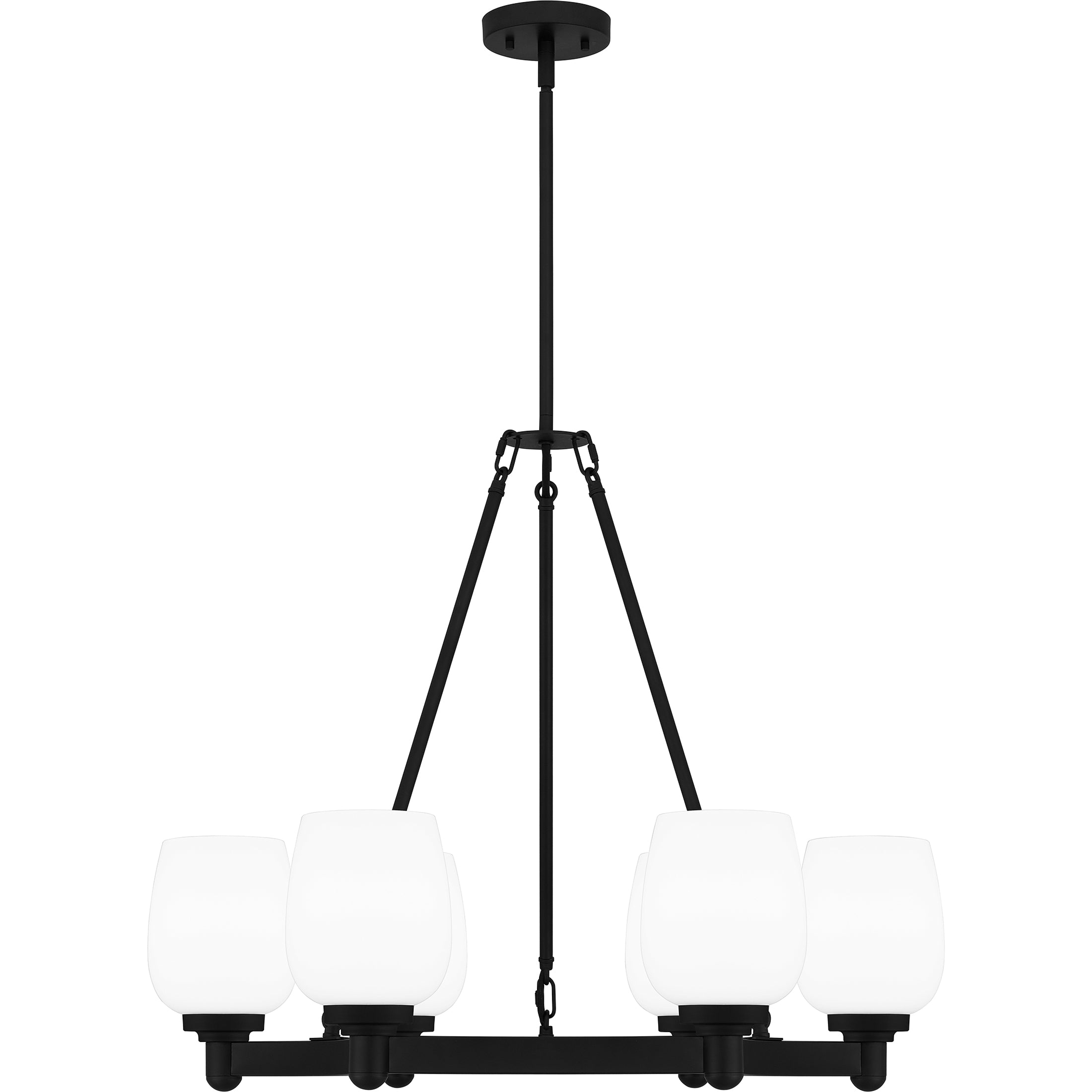 Quoizel Penning Chandelier lustr Matte Black opálové sklo