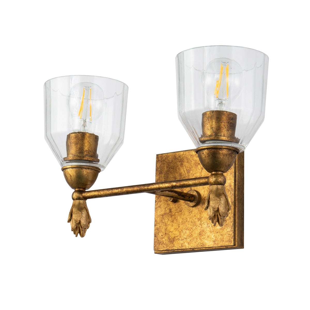 Gilded Nola Felice 2 Light nástěnné svítidlo čiré sklo