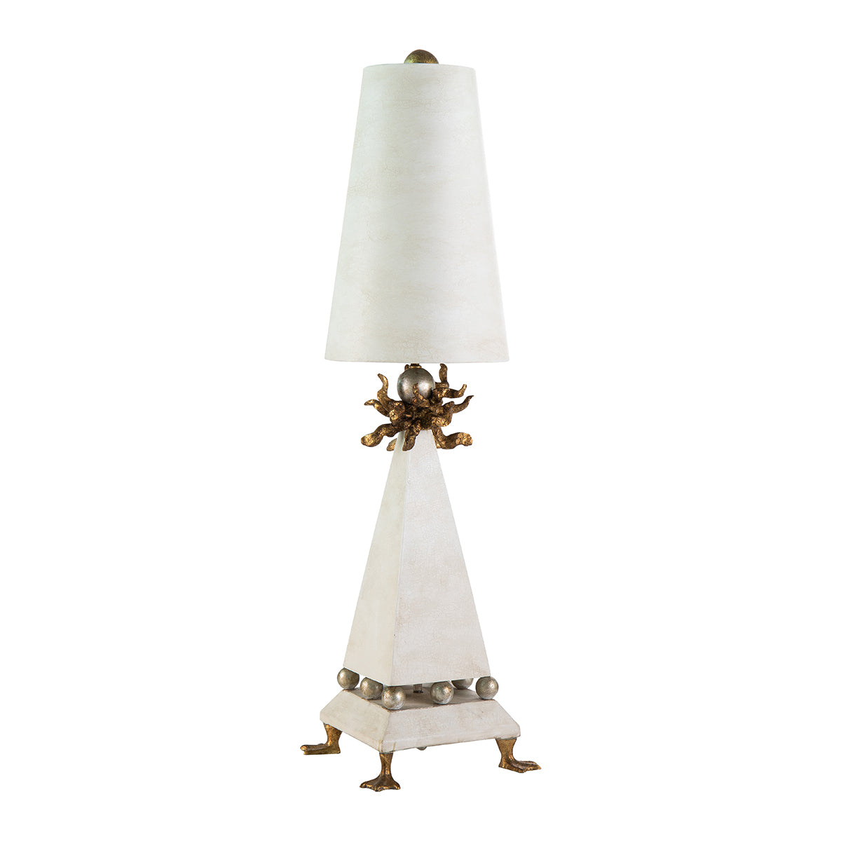 Gilded Nola Leda stolní lampa krémová 81 cm