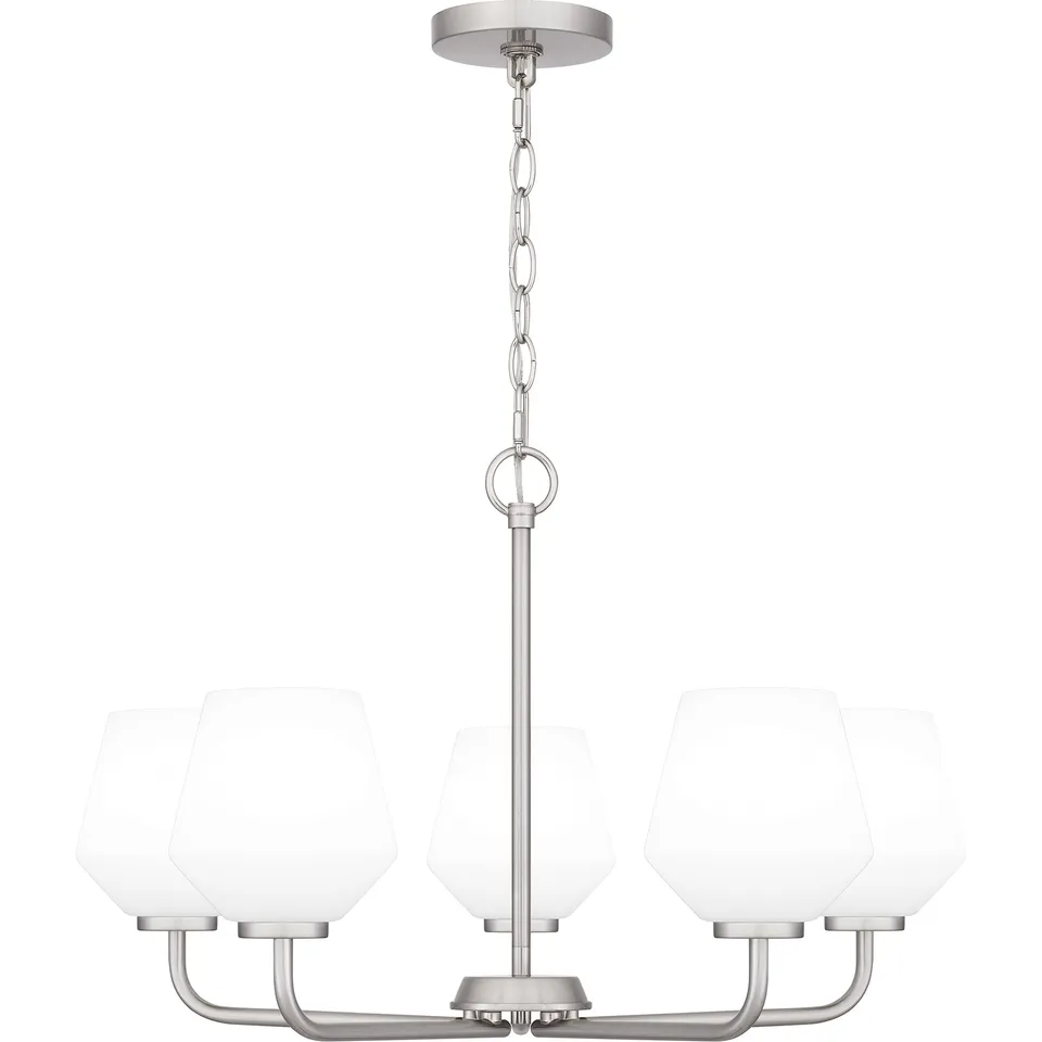Quoizel Nielson Chandelier lustr matte black opálové sklo